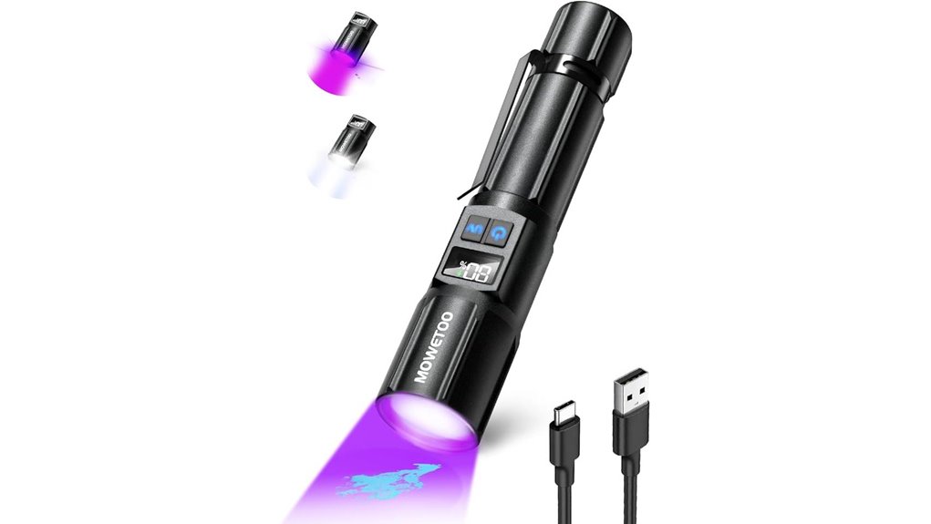 usb c rechargeable 395nm uv flashlight