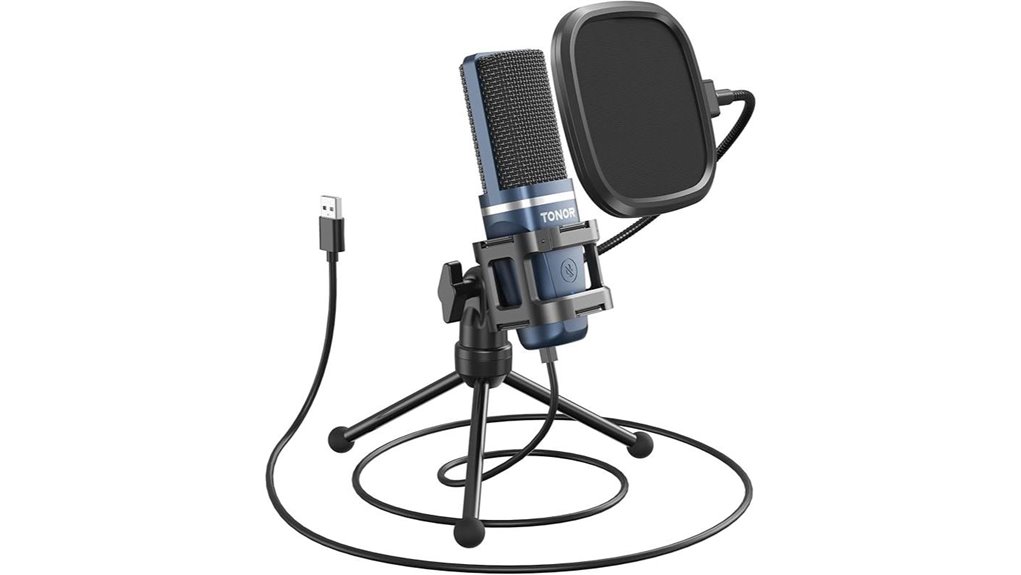 usb cardioid podcast microphone stand
