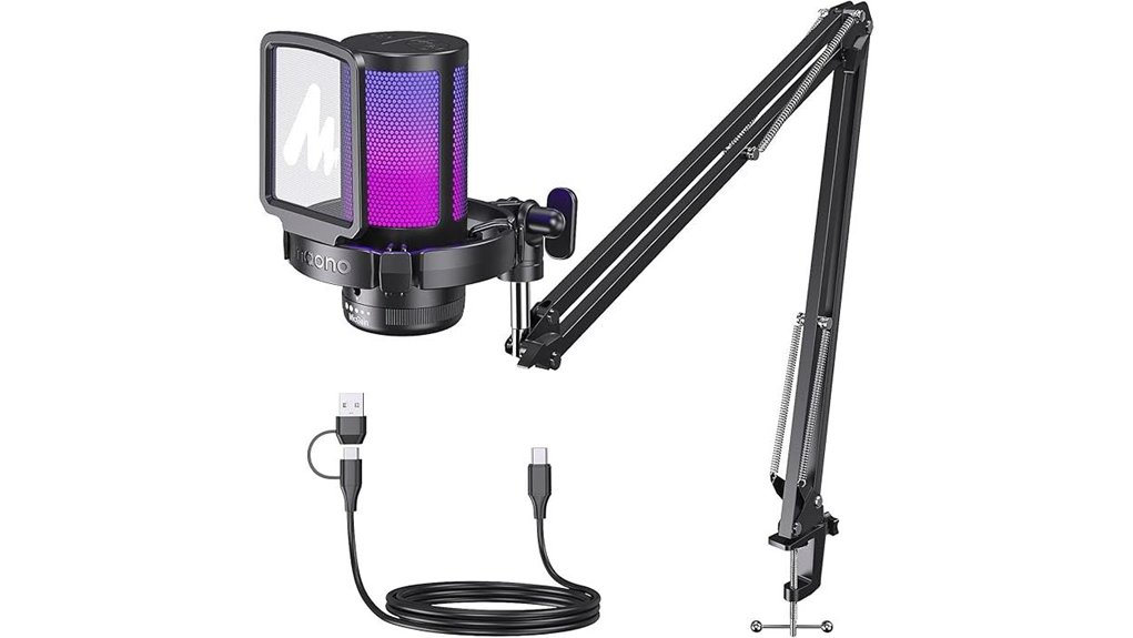 usb condenser gaming boom microphone