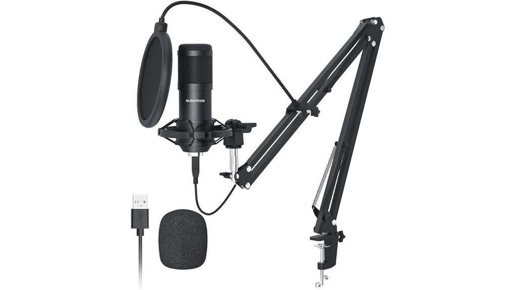 usb condenser podcast microphone kit