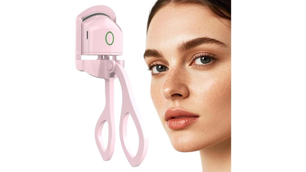 usb rechargeable light pink curler