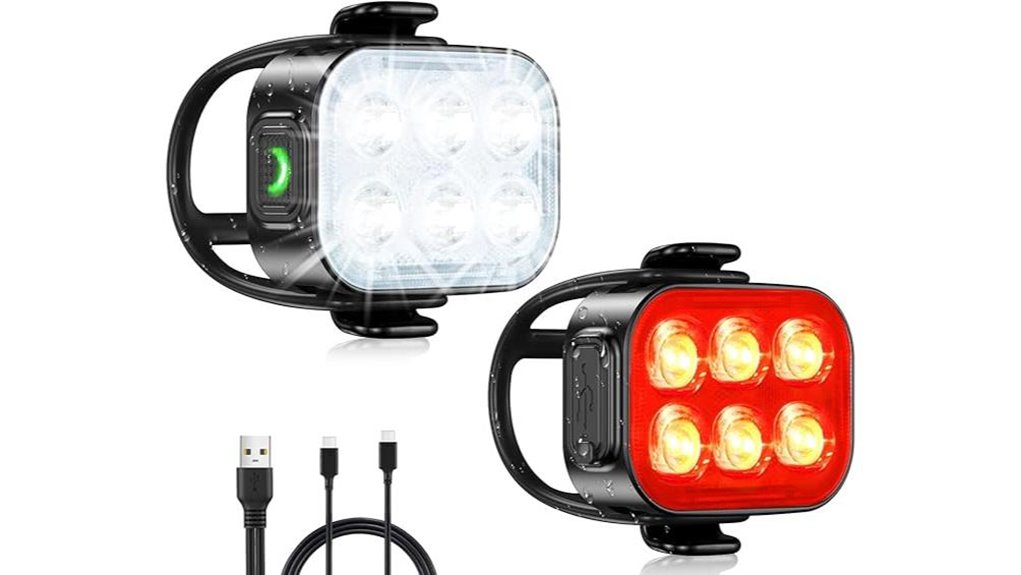 usb rechargeable waterproof bike lights