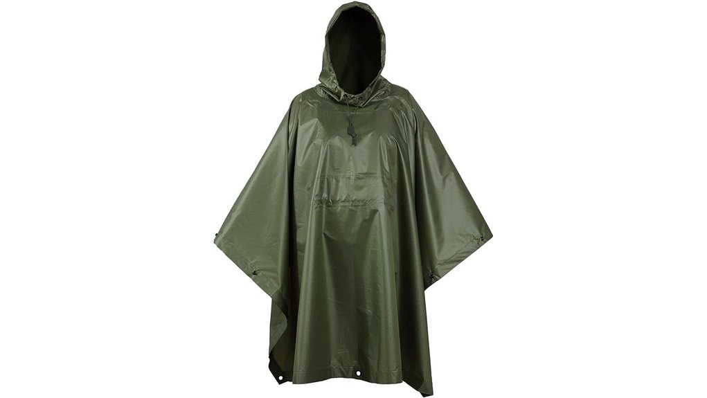 usgi ripstop camouflage rain poncho