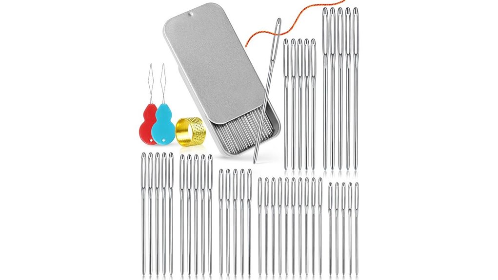 varied size blunt eye needles