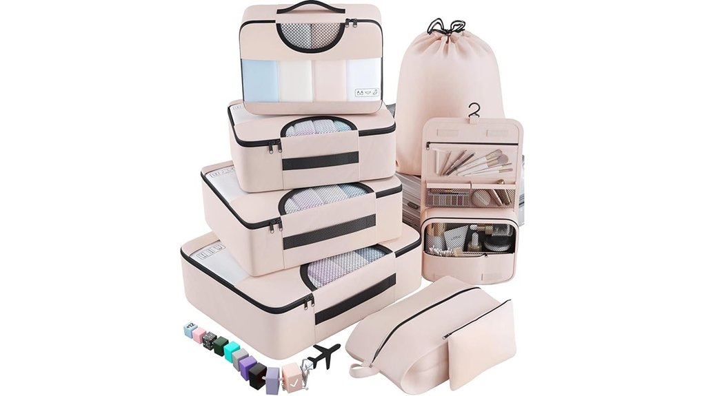veken eight piece travel packing cubes