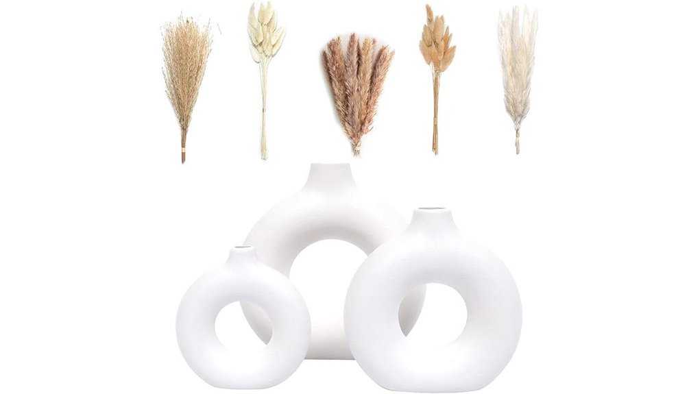 velova ceramic vases with pampas