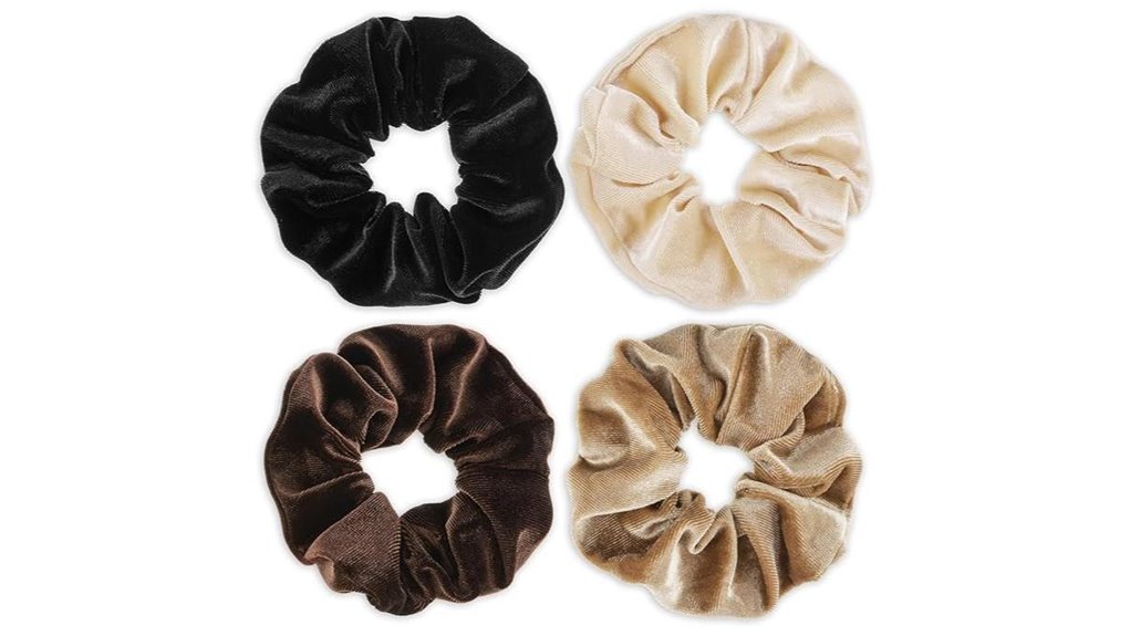 velvet jumbo scrunchies four pack