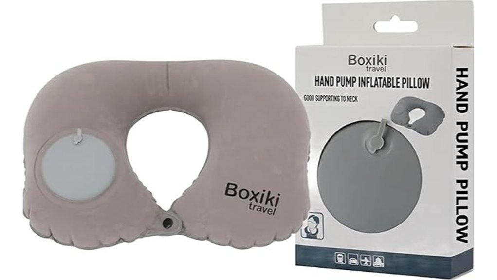 velvet like inflatable travel pillow