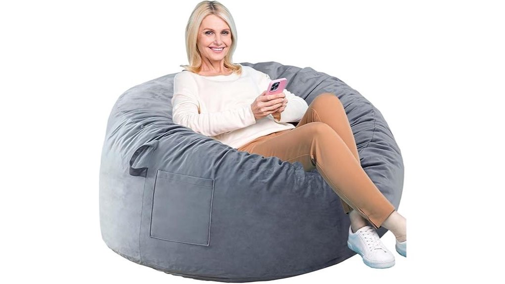 velvet memory foam bean bag