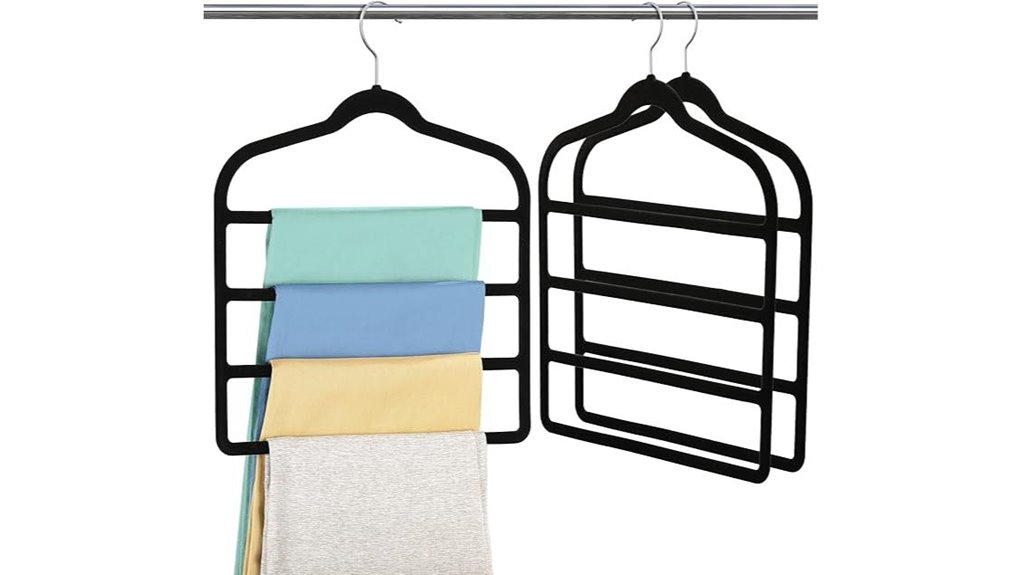 velvet non slip multi pant hangers