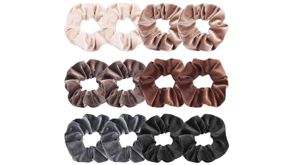 velvet scrunchies twelve pack women