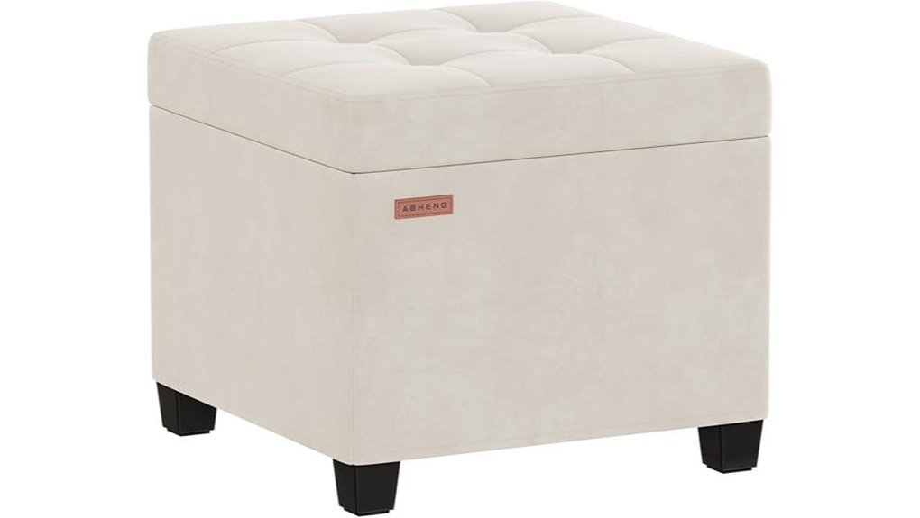 velvet tufted storage ottoman cube