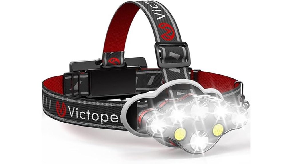victoper rechargeable waterproof 8 led headlamp