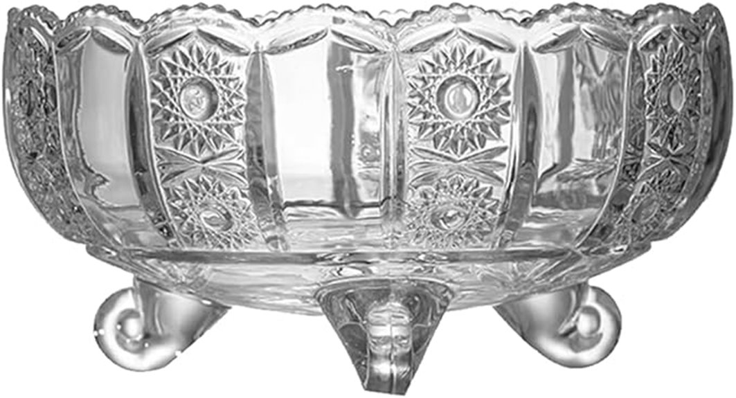 vintage 3000ml crystal punch bowl