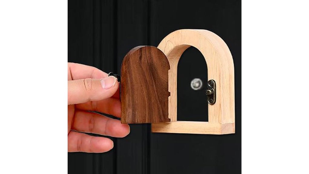 vintage wooden door peephole cover