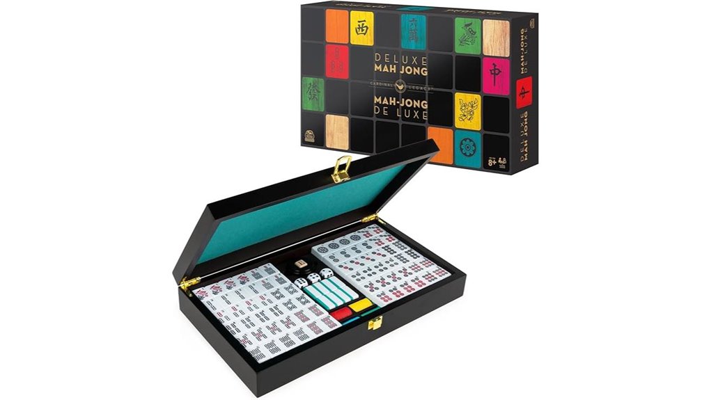 vintage wooden mahjong set