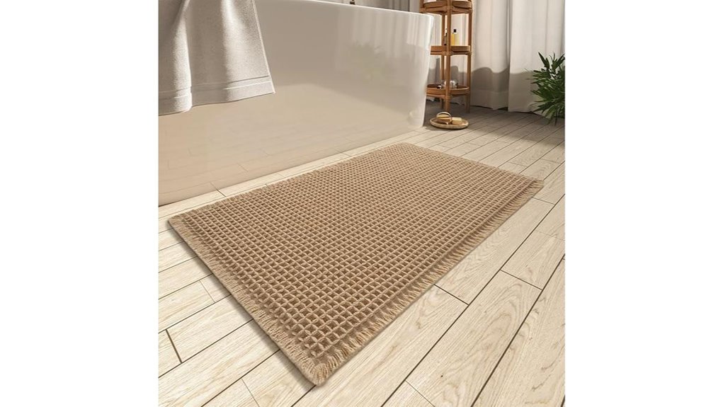 waffle textured non slip bathmat