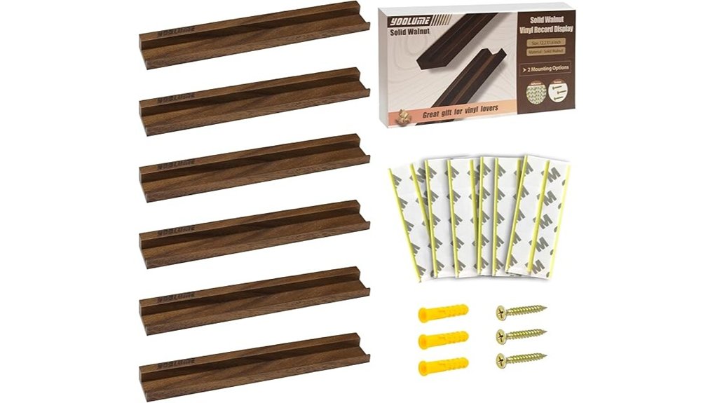 walnut six pack vinyl shelves