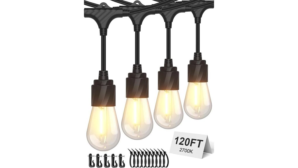 waterproof 120ft edison stringlights