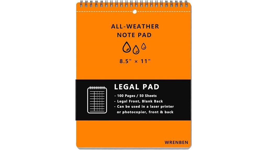 waterproof 8 5x11 legal pad