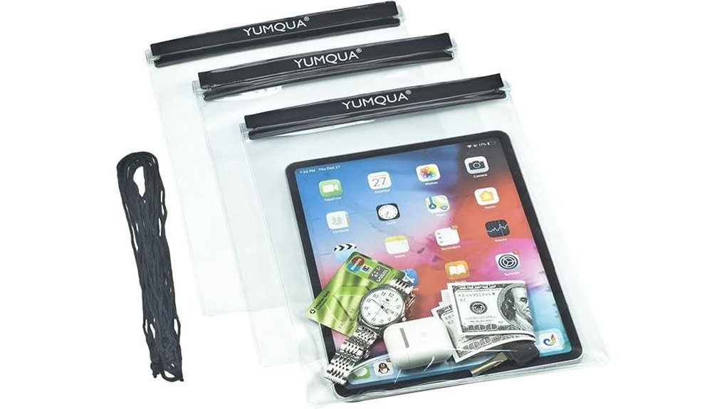 waterproof clear pouch trio