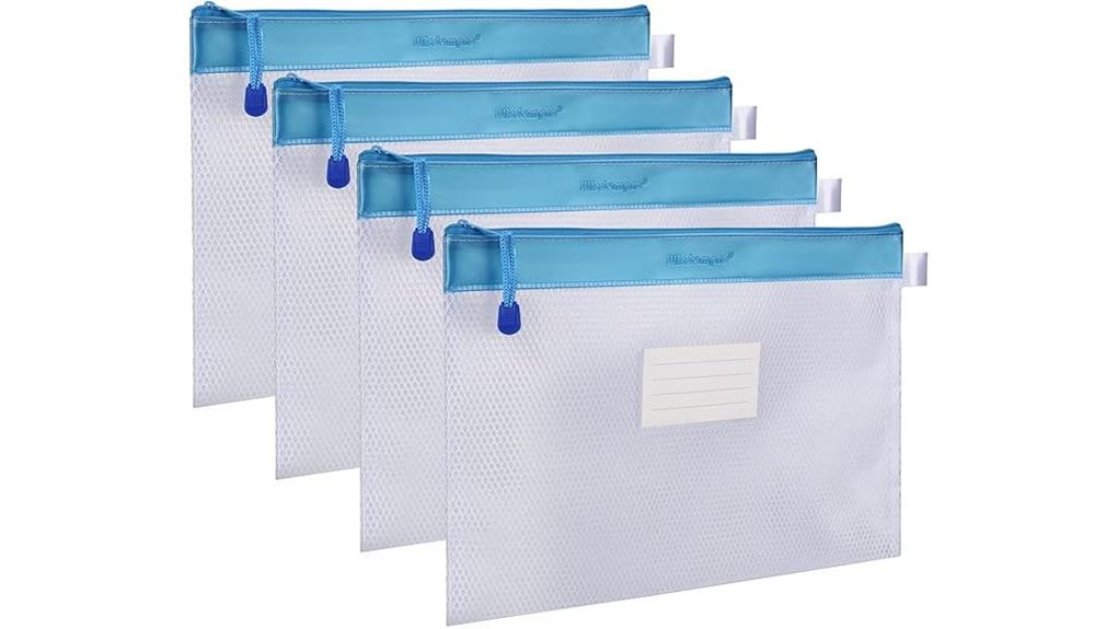 waterproof mesh letter size pouches