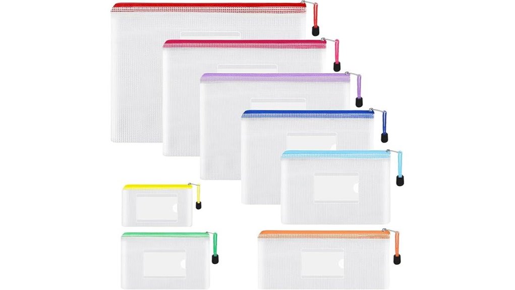 waterproof mesh zipper pouches