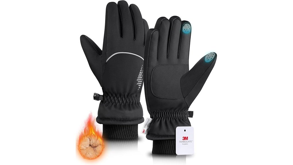 waterproof thermal touchscreen ski gloves
