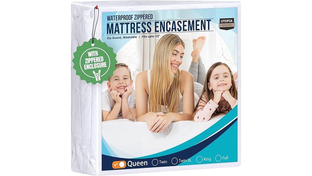waterproof zippered queen mattress encasement