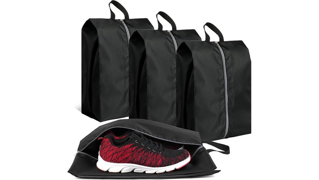 waterproof zippered travel shoe bags