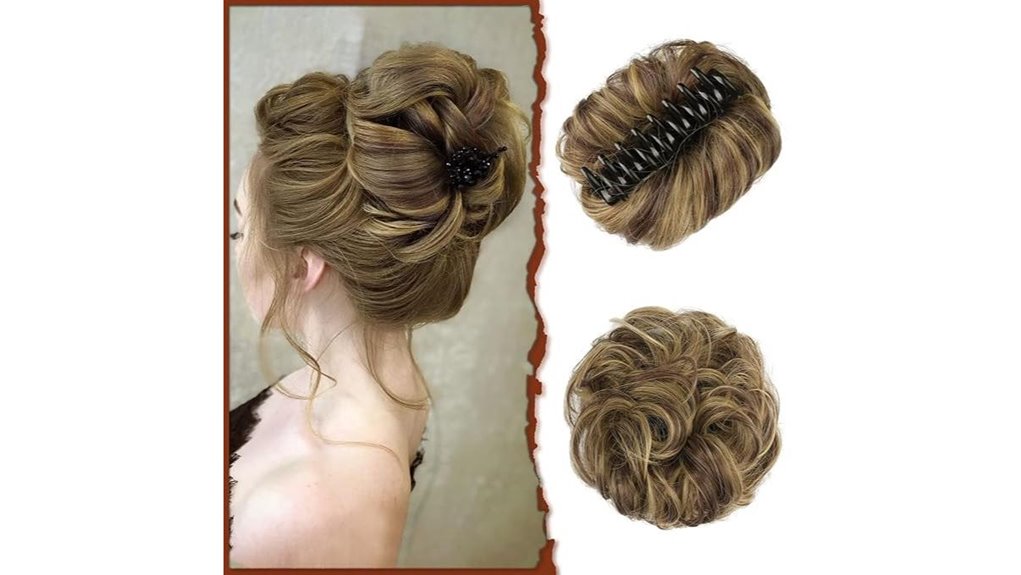 wavy curly messy bun claw