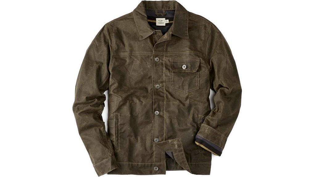 waxed flannel lined trucker jacket