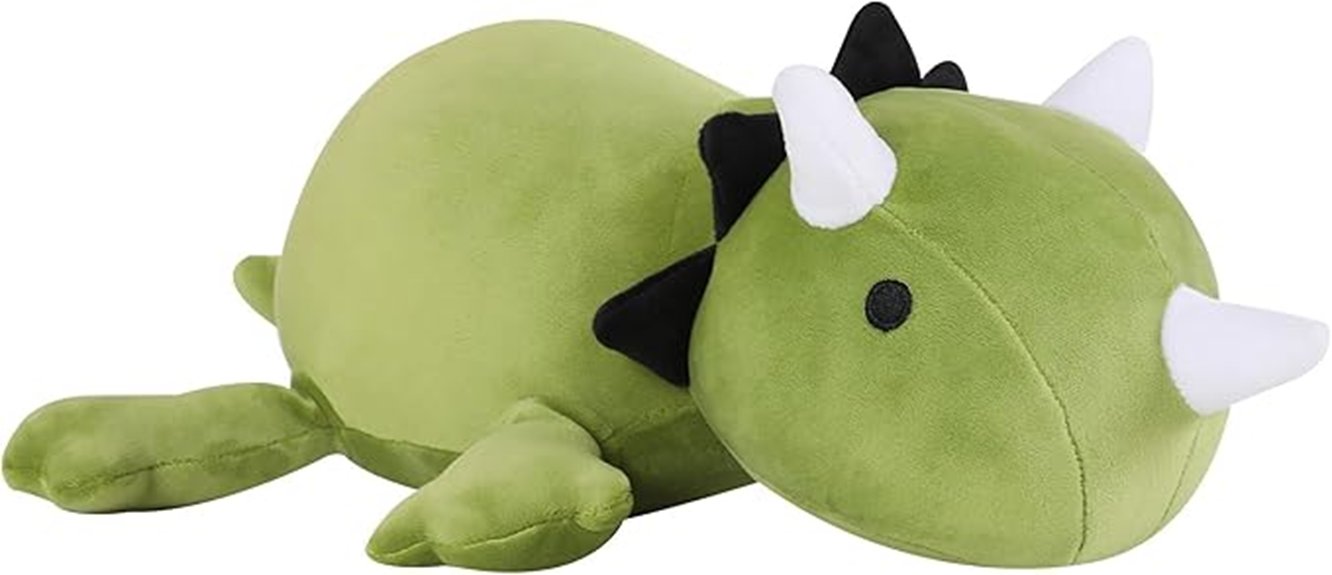 weighted 9 8 dinosaur plush pillow