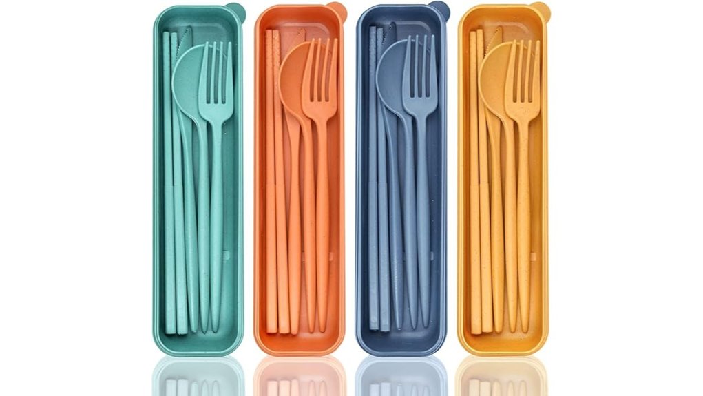 wheat straw travel utensil set