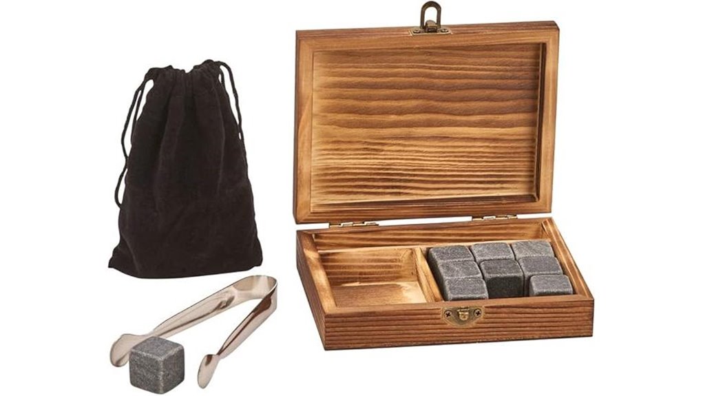 whiskey stone set with tong