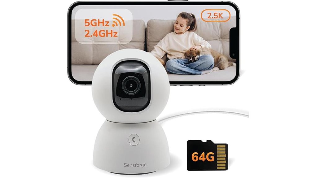 white 2 5k pan tilt security camera