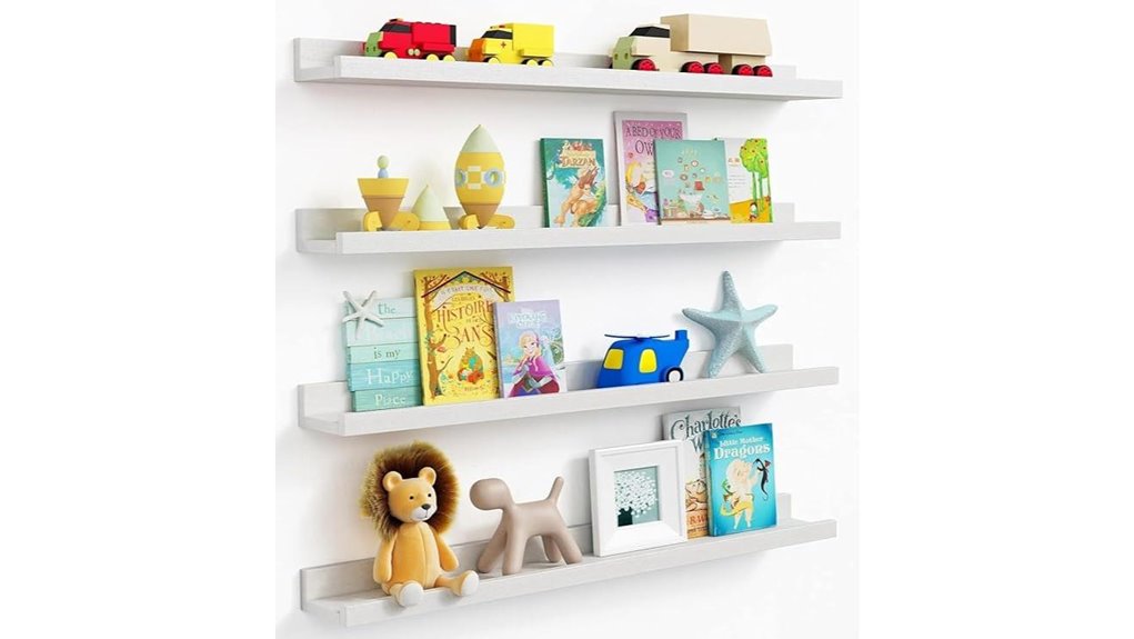 white 36 inch solid wood shelves