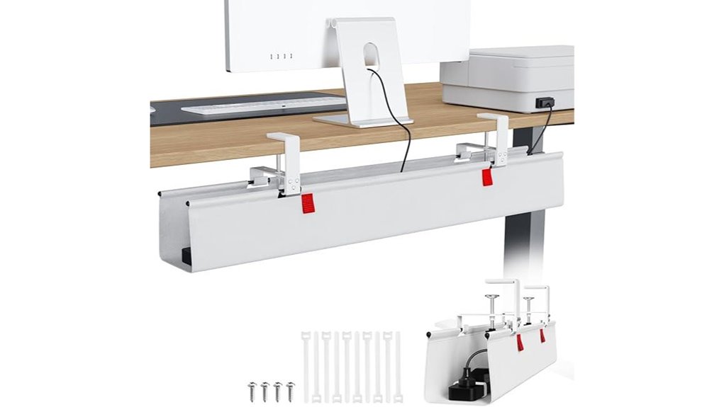 white 36 inch under desk tray