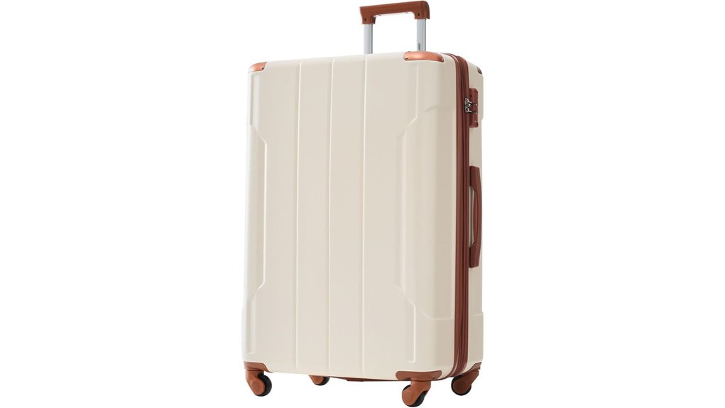white brown 28 aluminum suitcase