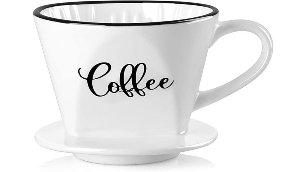 white ceramic pour over dripper