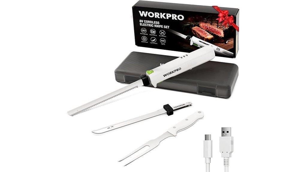 white cordless electric meat carver