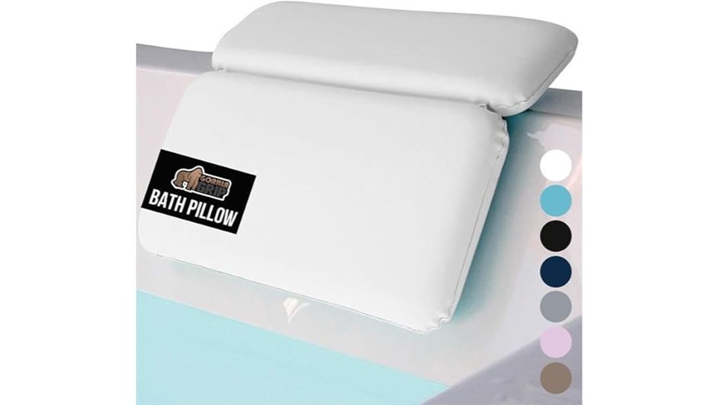white gorilla grip bath pillow