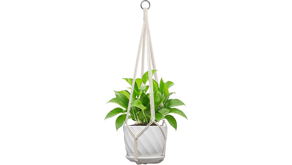 white macrame plant hanger 4 13