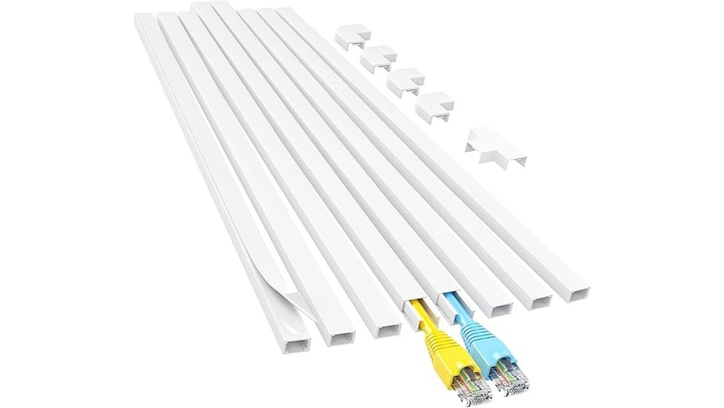 white one cord cable raceways