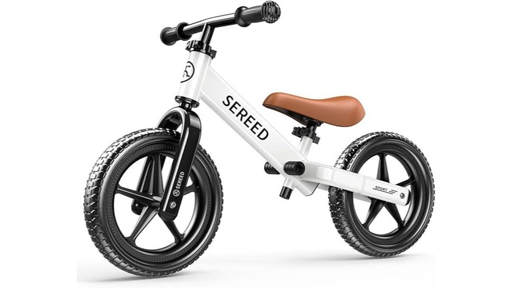 white sereed toddler balance bike