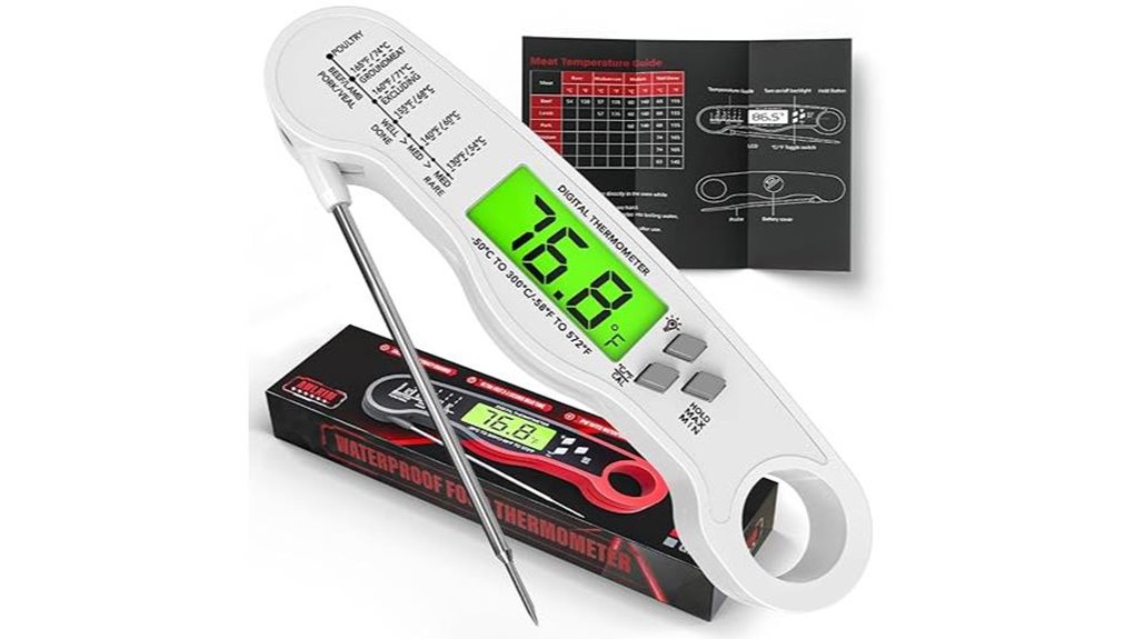 white waterproof digital meat thermometer