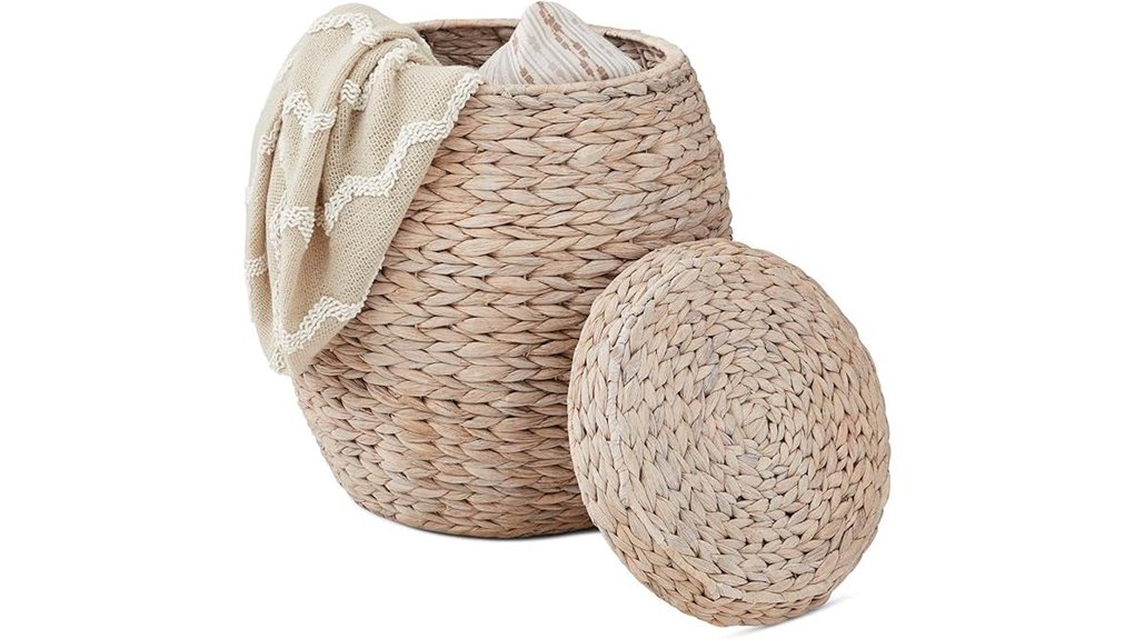 whitewash hyacinth storage basket