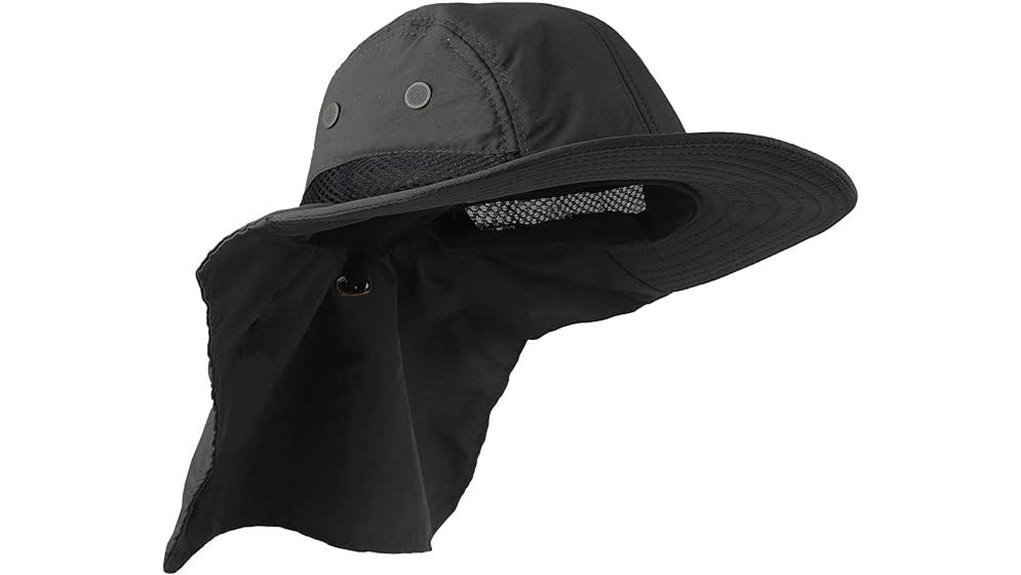 wide brim sun hat with flap