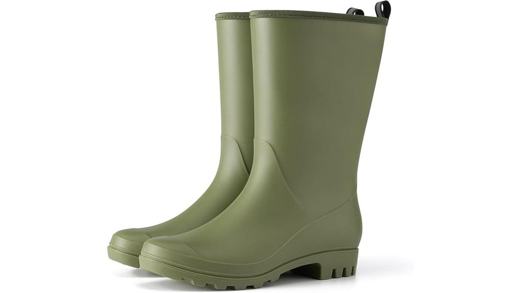 wide calf waterproof rubber boots