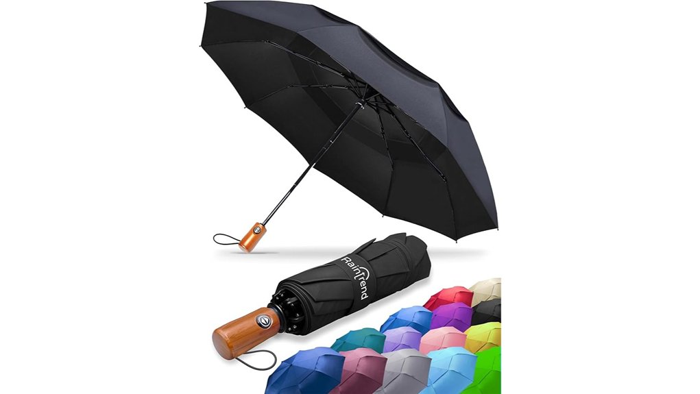 windproof compact automatic travel umbrella
